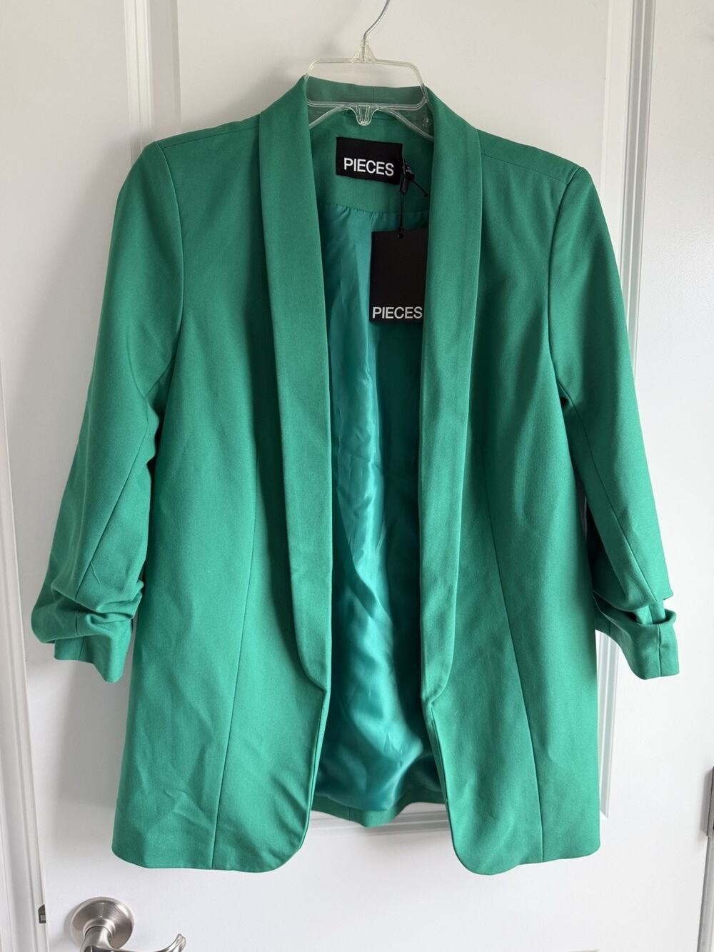 Pieces Ladies Small Kelley Green Blazer with Slubbed Sleeves Lined